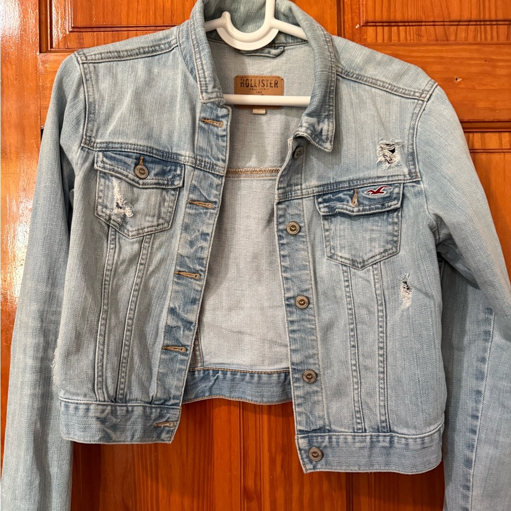 Hollister Light washed ripped jean jacket